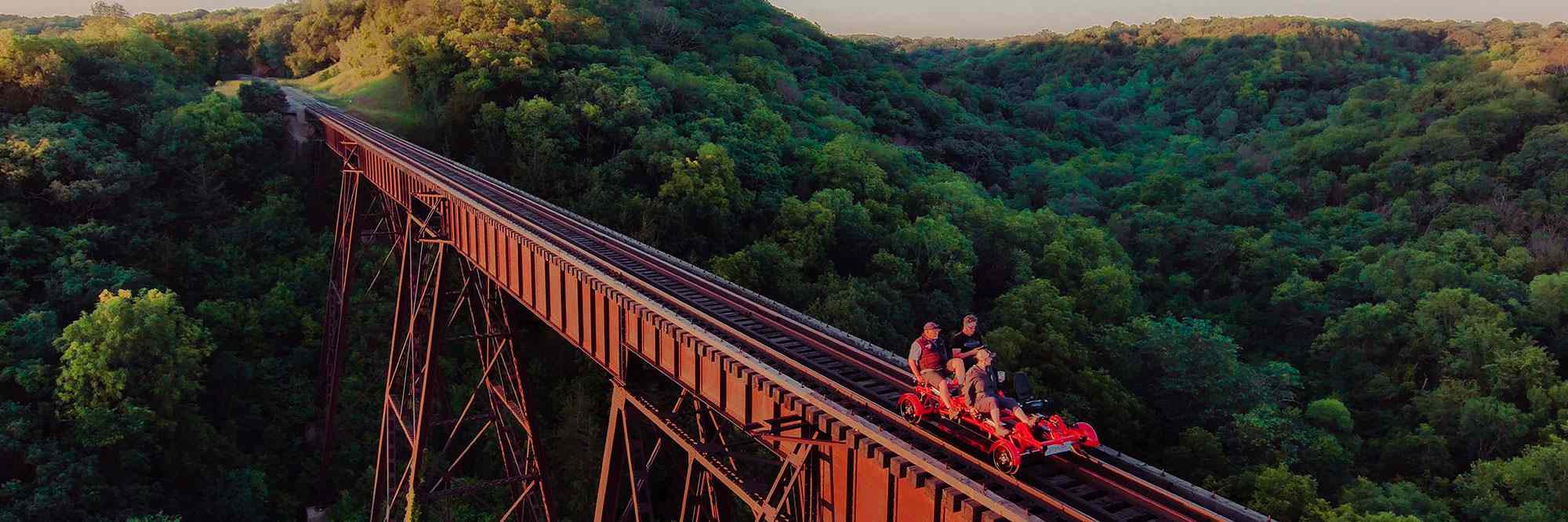 Boone Rail Explorers bridge across valley